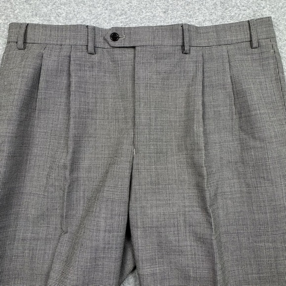 Lauren Ralph Lauren Total Comfort Pants Mens 38x32 Houndstooth Cuffed Pleated - Picture 2 of 8
